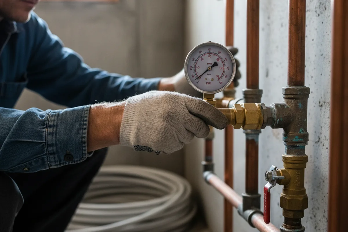 Pressure testing a repaired line during Water Line Repair in Oneill